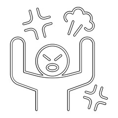 Angry icon in line style
