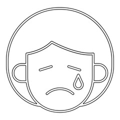 crying icon in line style