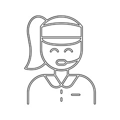 Call center icon in line style