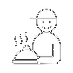 Deliveryman icon in line style