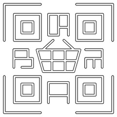 QR code icon in line style