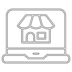 Online shopping icon in line style