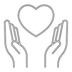 Donate love icon in line style