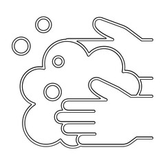Washing hand icon in line style