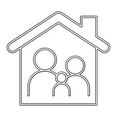 Stay home icon in line style