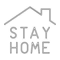Stay home icon in line style