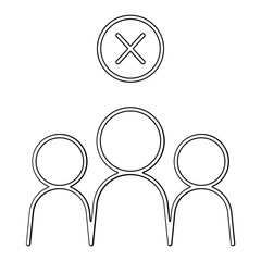 Avoid crowd icon in line style