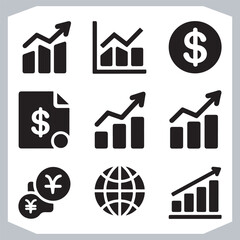 Best Icons for Financial Reports Charts Graphs and Economic Statistics