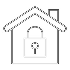 Home security icon in line style