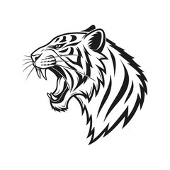 Tiger head silhouette vector art 