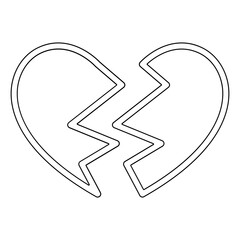 broken heart icon in line style