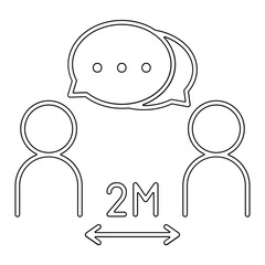 Social distancing icon in line style
