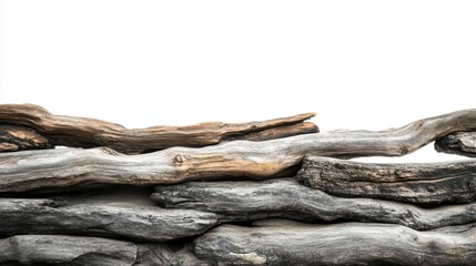 Fototapeta premium Driftwood Wall: Natural Texture, Rustic Detail and Tranquil Coastal Theme.