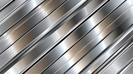 Metallic bars angled with reflections, modern design. Backdrop for technology or industrial designs