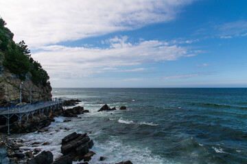 seascape with the seaside footpath