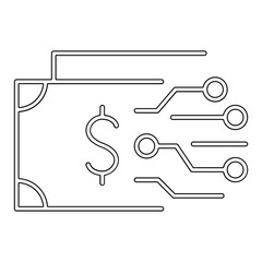 Digital money icon in line style