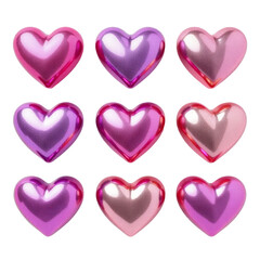 Obraz premium Pink-Hearts-Valentines-Love-Shiny-Valentine-Hearts-Background