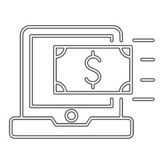 Internet banking icon in line style