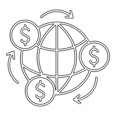 Online banking icon in line style