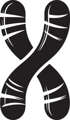 Chromosome silhouette vector icon. DNA structure symbol for genetics, biology, and medical research. EPS format for science and healthcare designs.
