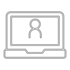 Video conference icon in line style