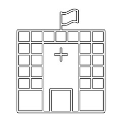 Hospital building icon in line style