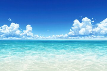 Obraz premium An endless blue ocean under a clear day sky .