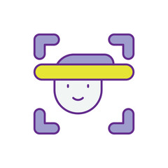 Face Recognition vector icon stock illustration