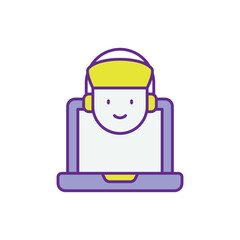 Virtual Assistant vector icon stock illustration