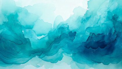 abstract blue watercolor creates serene background cover design