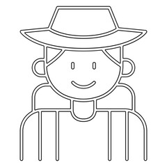 Backpacker icon in line style