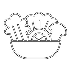 Vegetable salad icon in line style