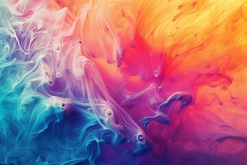 Obraz premium Vibrant swirls of color blend together in an abstract display of fluid art created with paint pigments