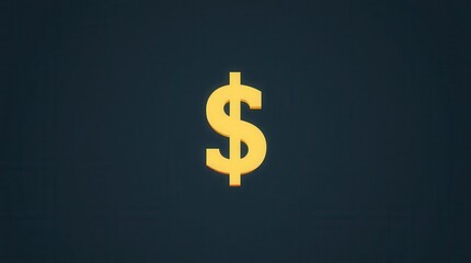 Obraz premium A striking 3D golden dollar sign shines against a dark blue backdrop, representing wealth and finance.