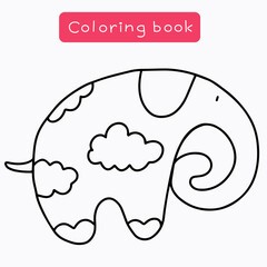 A simple and cute coloring page for kids with fluffy clouds