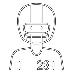 American football player icon in line style