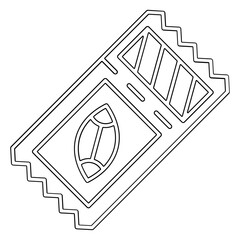 American football ticket icon in line style