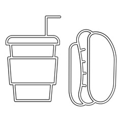 Junk food icon in line style