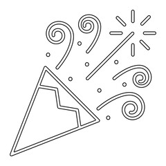 Party cracker icon in line style