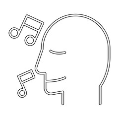 Listening to music icon in line style