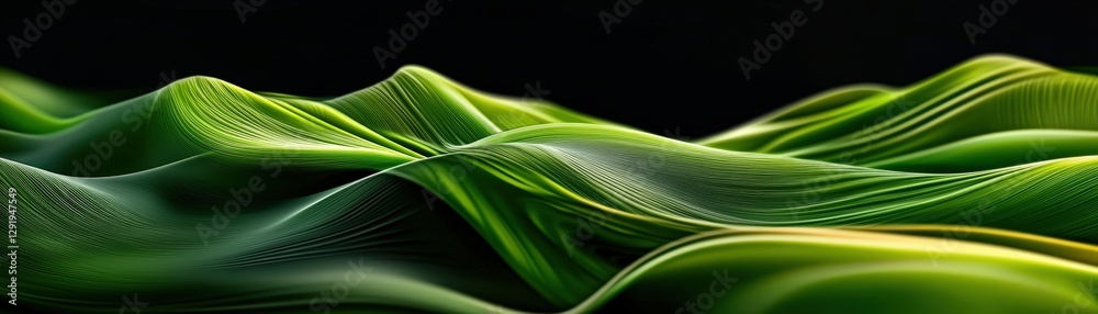 Aufkleber green wavy lines creating a dynamic wave pattern in abstract design with photo background