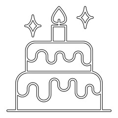Cake icon in line style
