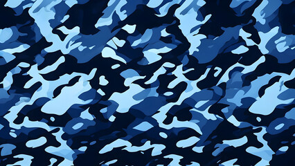 vector camouflage, marine, blue color, army print, protection, stylish background for fabric