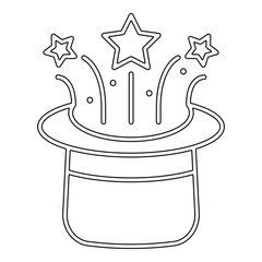Magic hat icon in line style