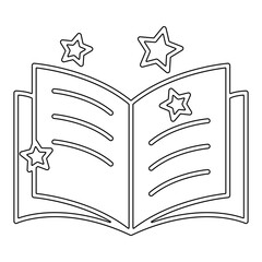 Magic book icon in line style
