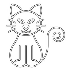 cat icon in line style