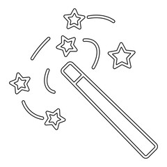 Magic stick icon in line style