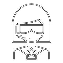 Hero Woman icon in line style