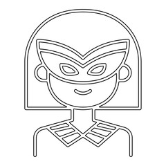 Hero Woman icon in line style