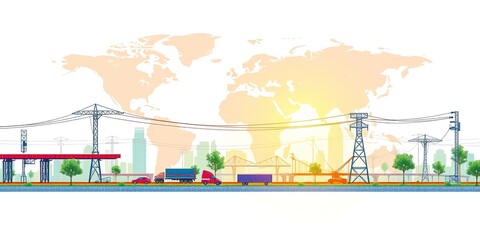 Naklejka premium Transportation Infrastructure at Risk: The Escalating Impact of Global Warming